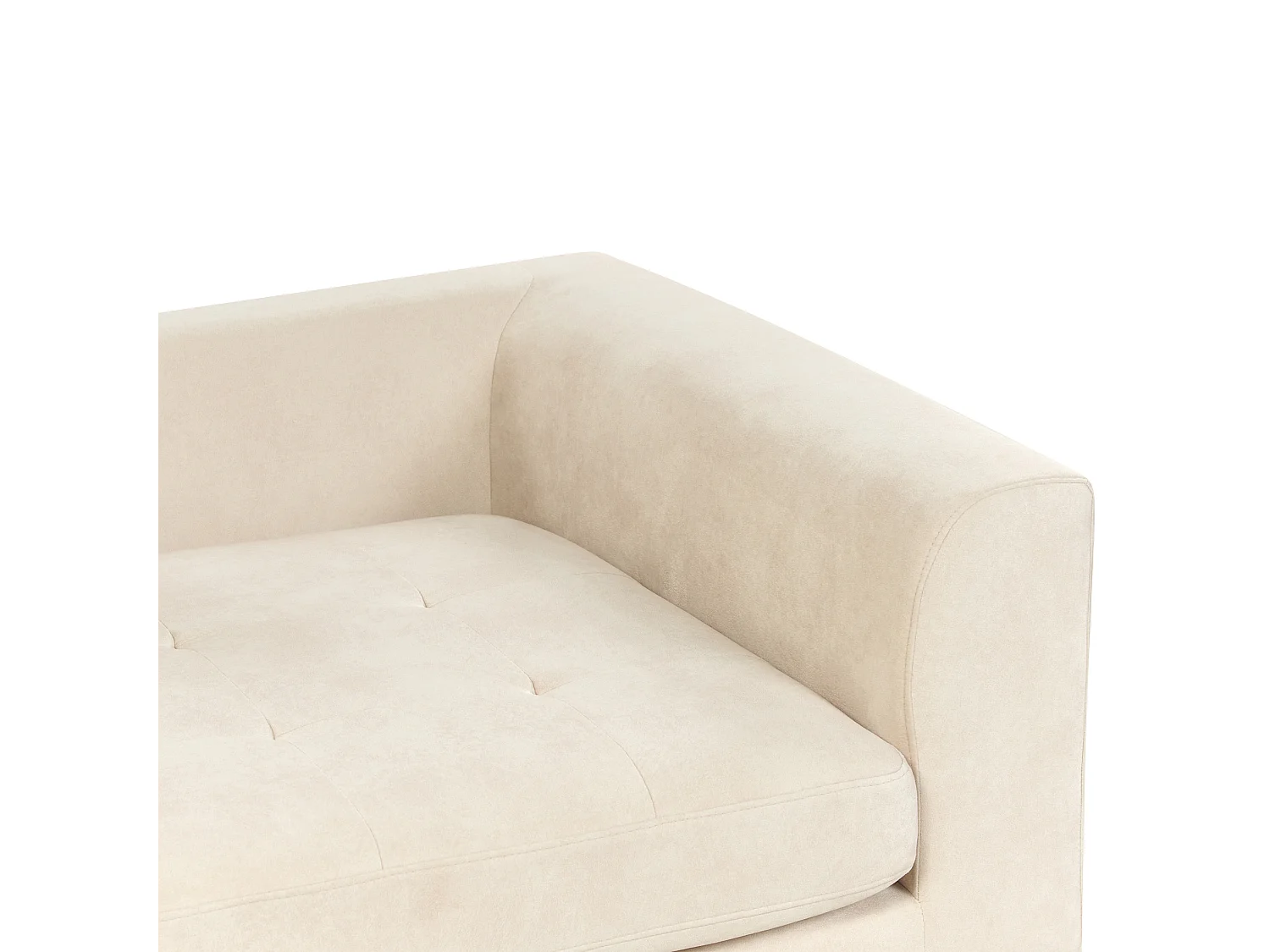 Hoekbank FLAM Fluweel Crème 3-zitter Rechterzijde