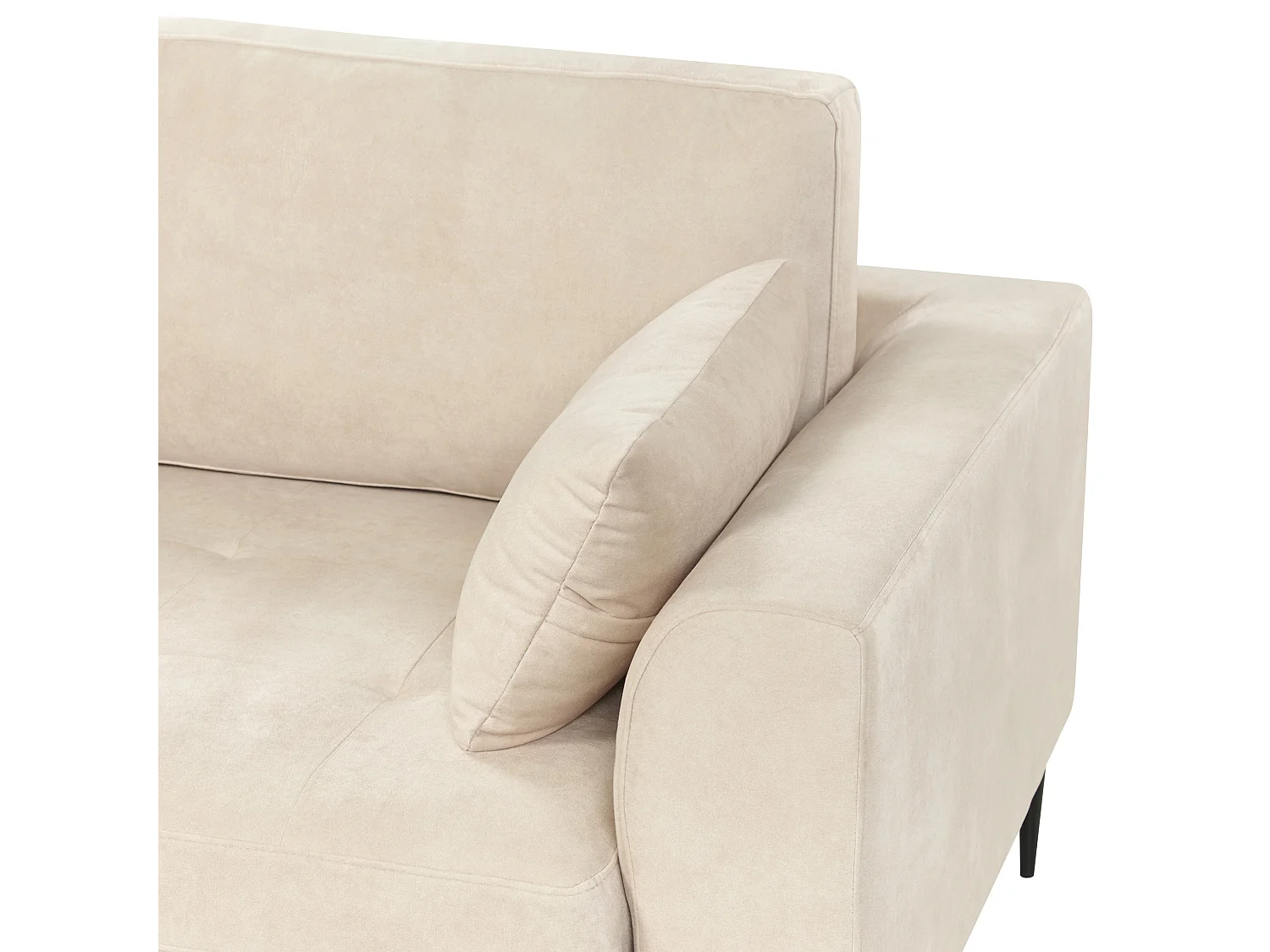 Hoekbank FLAM Fluweel Crème 3-zitter Rechterzijde