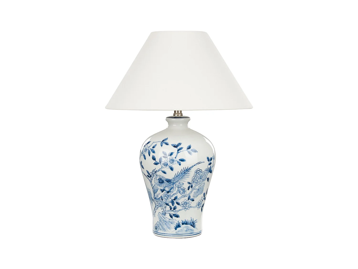 Lampe à poser MAGROS Porcelaine Blanc/bleu