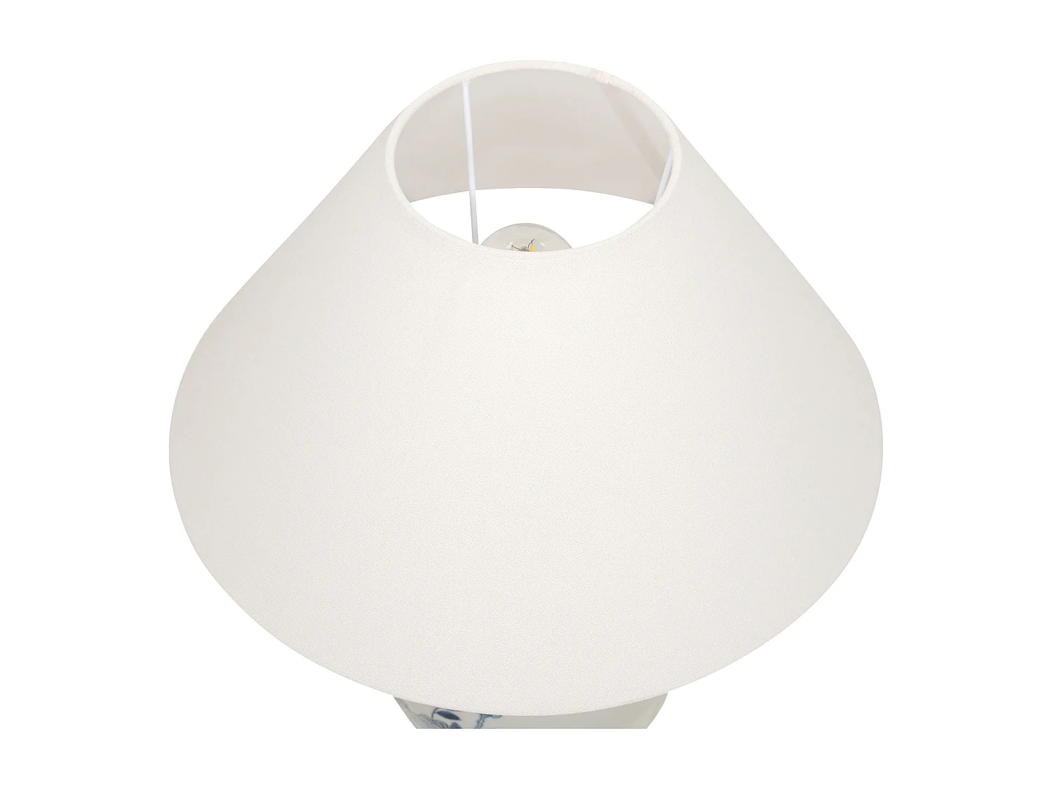 Lampe à poser MAGROS Porcelaine Blanc/bleu