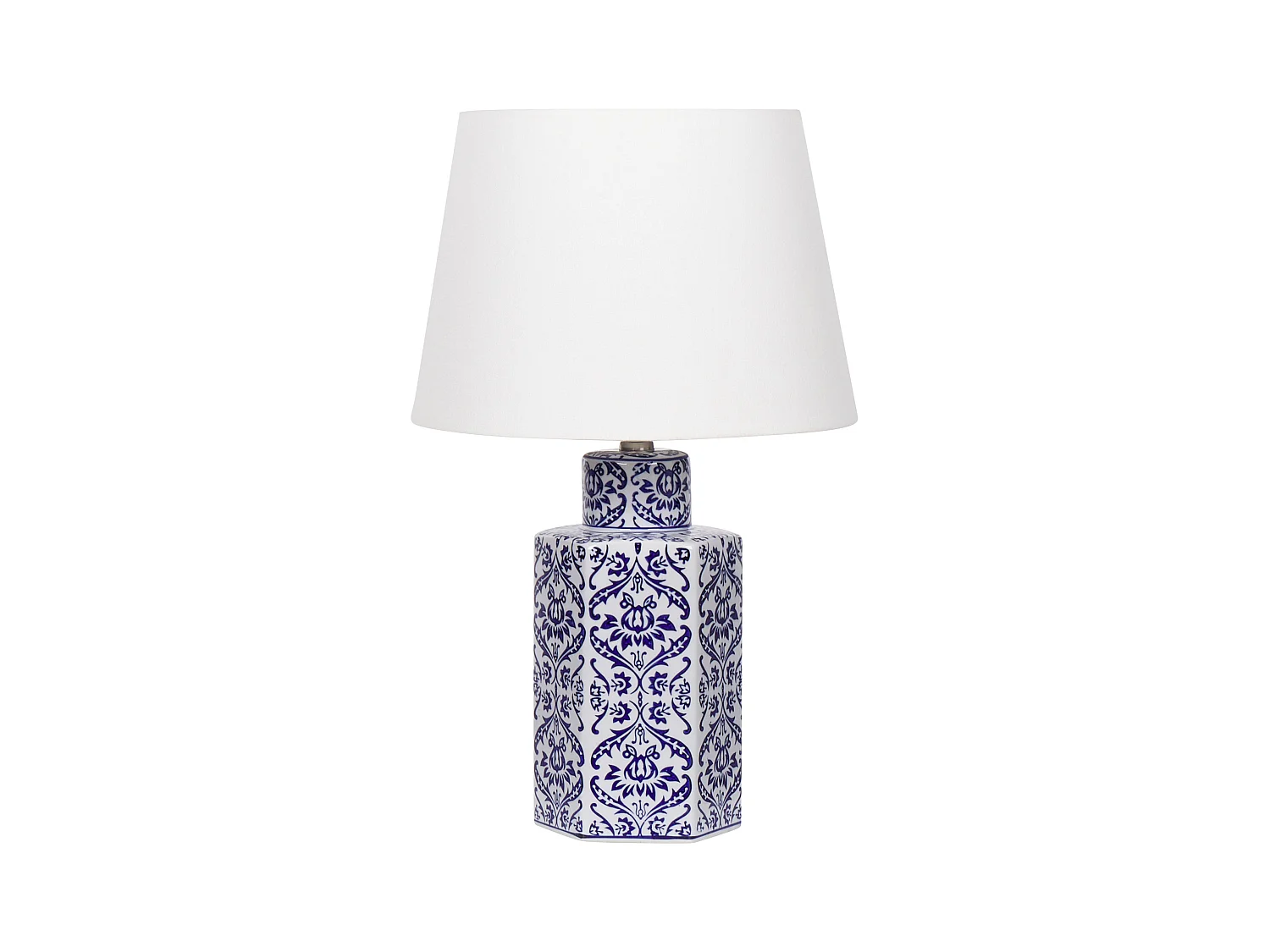 Lampe à poser MARCELIN Porcelaine Blanc/bleu
