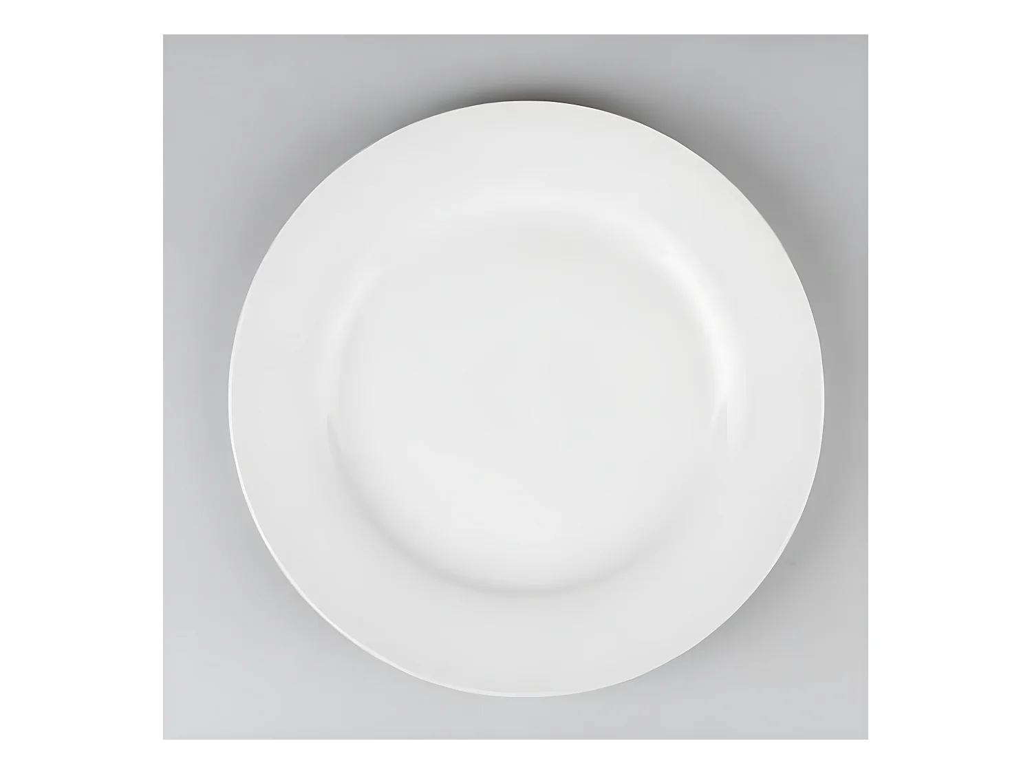 Lot de 6 Assiettes Porcelaine "Uni" 24cm Blanc