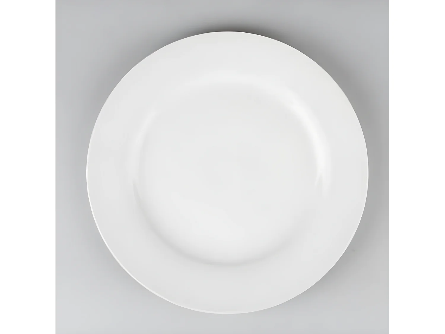 Lot de 6 Assiettes Porcelaine "Uni" 24cm Blanc