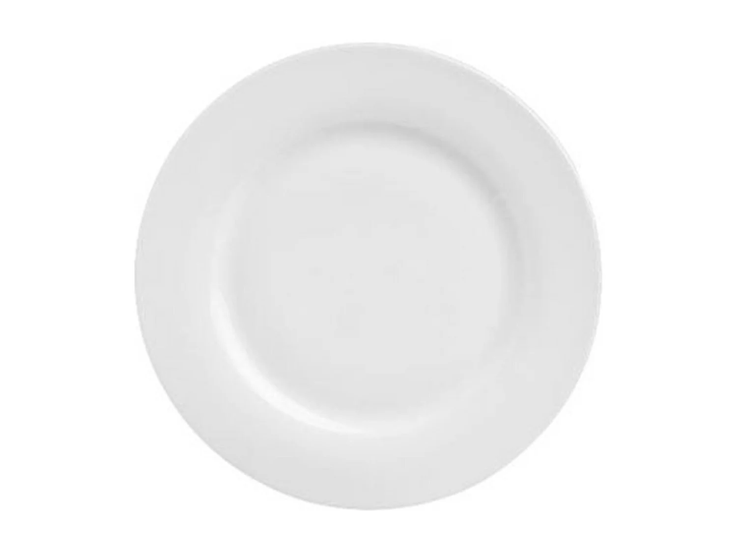 Lot de 6 Assiettes Porcelaine "Uni" 24cm Blanc