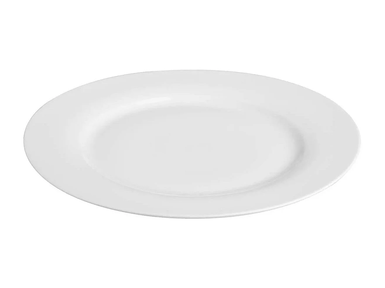 Lot de 6 Assiettes Porcelaine "Uni" 24cm Blanc