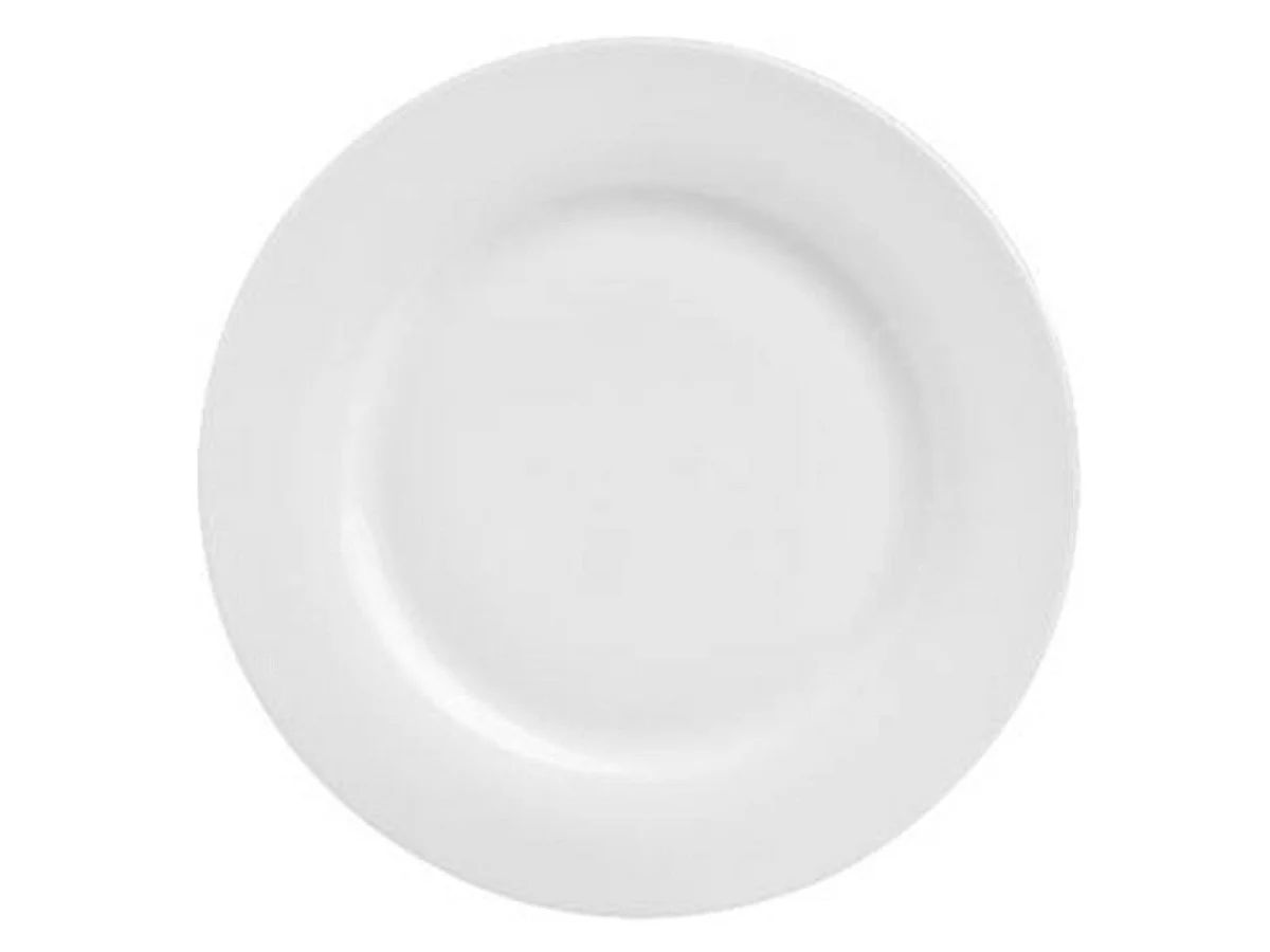 Lot de 6 Assiettes Porcelaine "Uni" 24cm Blanc