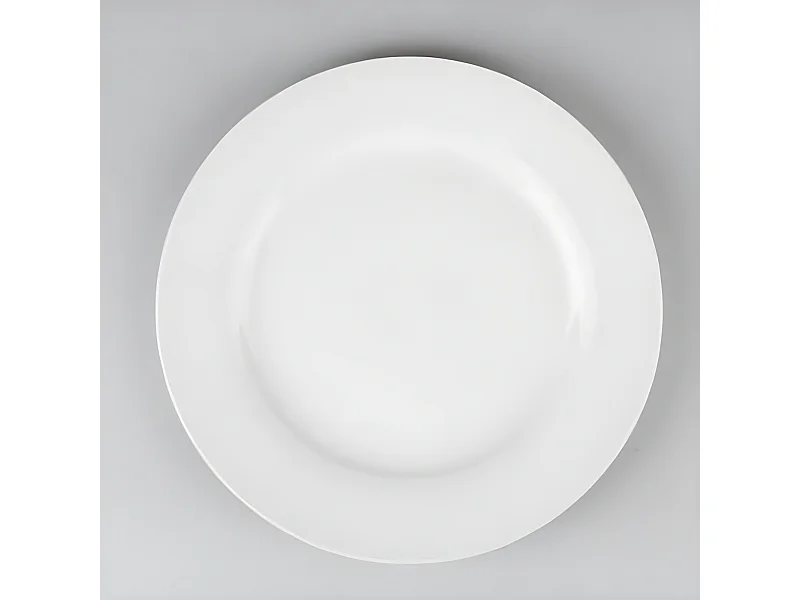 Lot de 6 Assiettes Porcelaine "Uni" 24cm Blanc