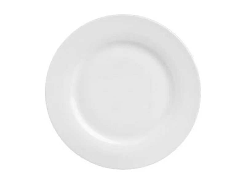 Lot de 6 Assiettes Porcelaine "Uni" 24cm Blanc