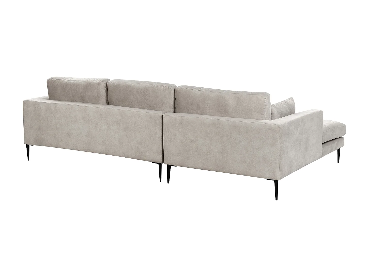 Canapé d'angle en velours gris clair FLAM