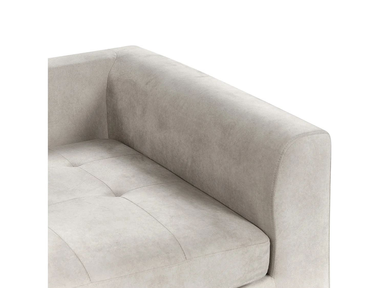 Canapé d'angle en velours gris clair FLAM