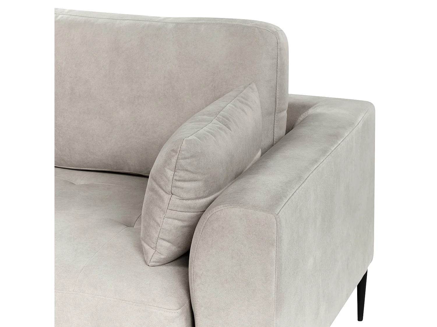 Canapé d'angle en velours gris clair FLAM