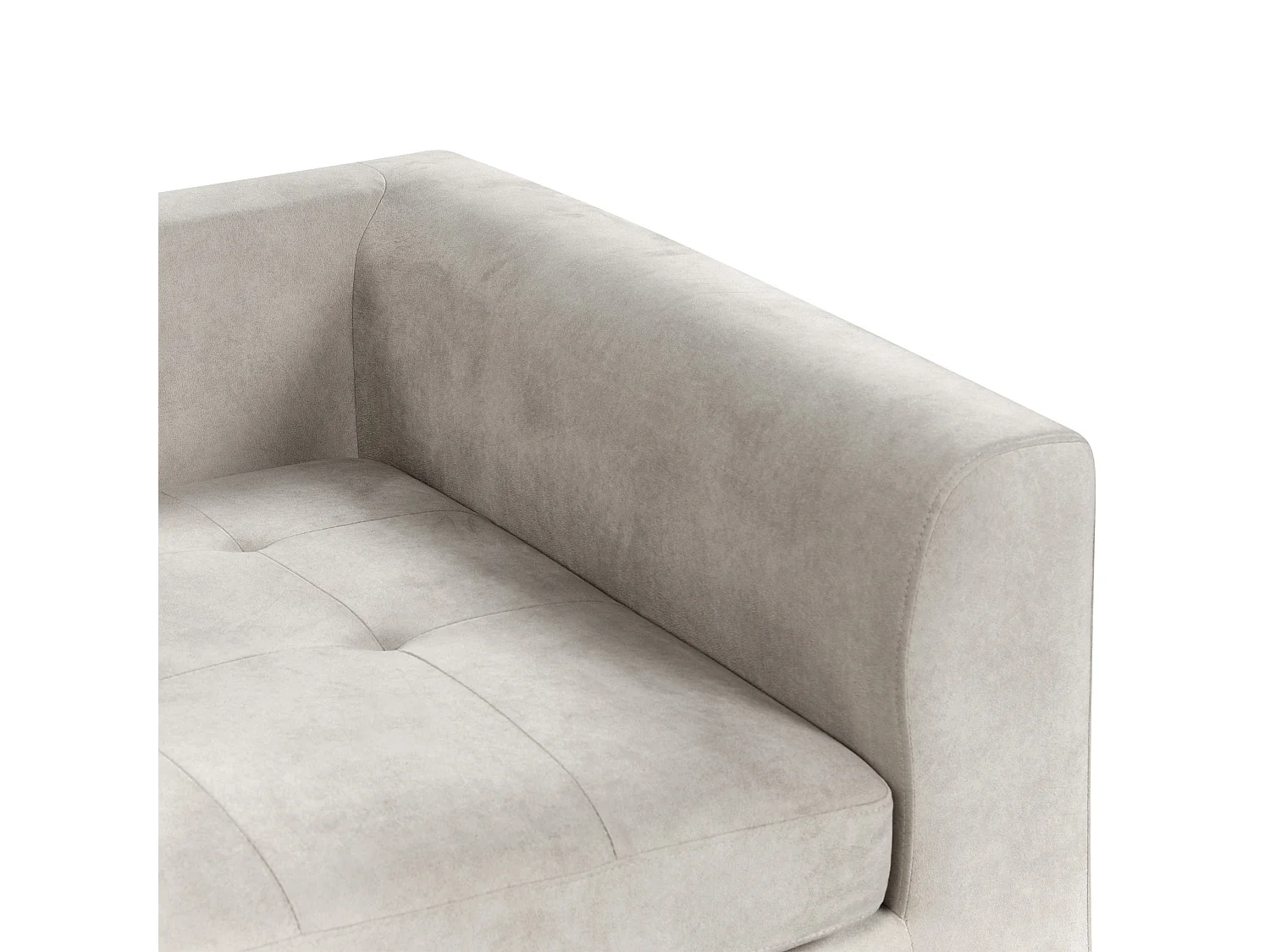 Divano angolare FLAM Velluto Grigio 3 posti Lato destro