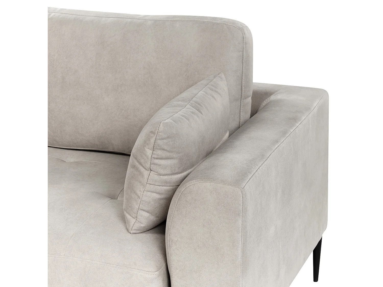 Divano angolare FLAM Velluto Grigio 3 posti Lato destro