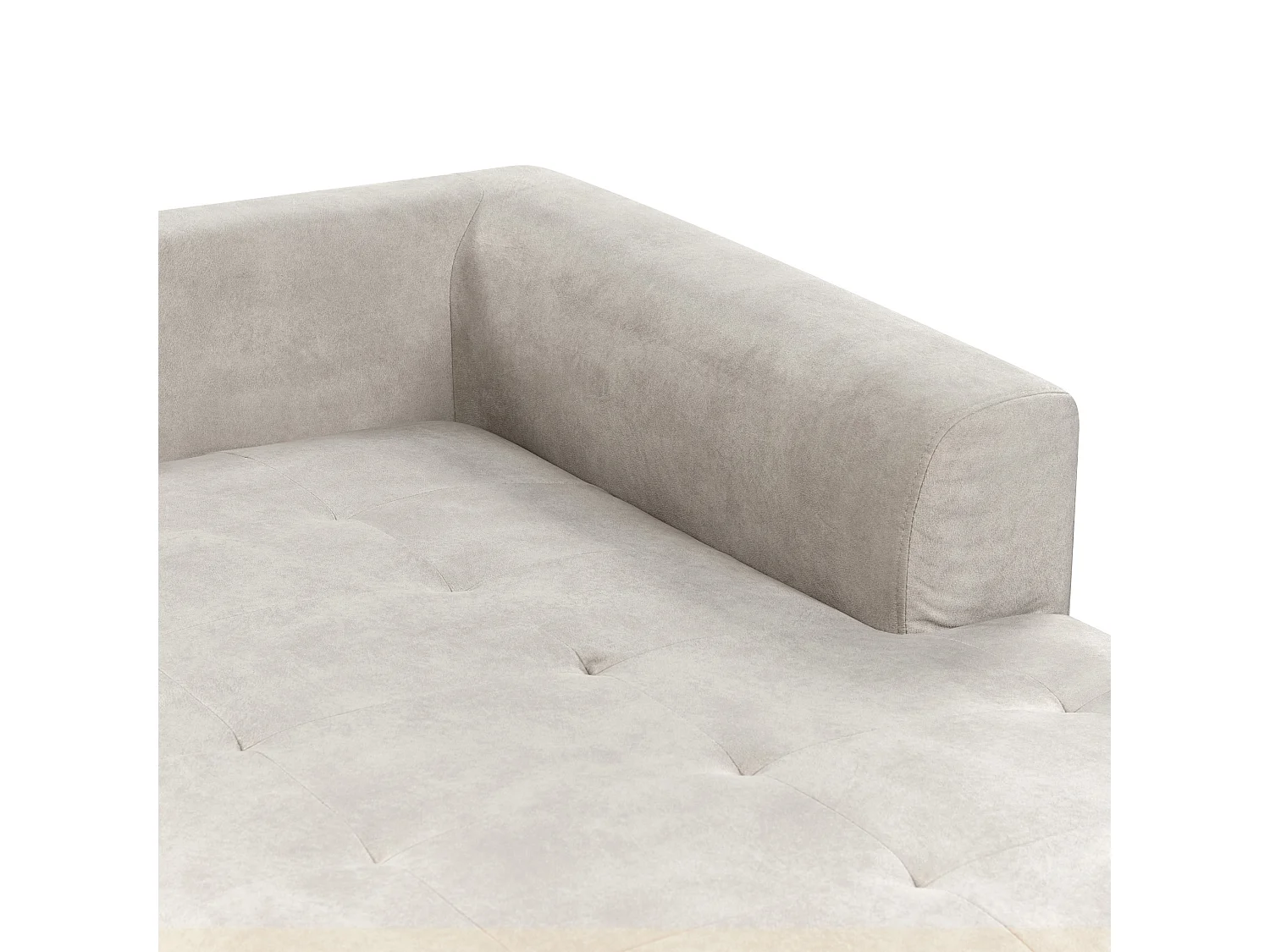 Ecksofa FLAM Samtstoff Grau 3-Sitzer linksseitig