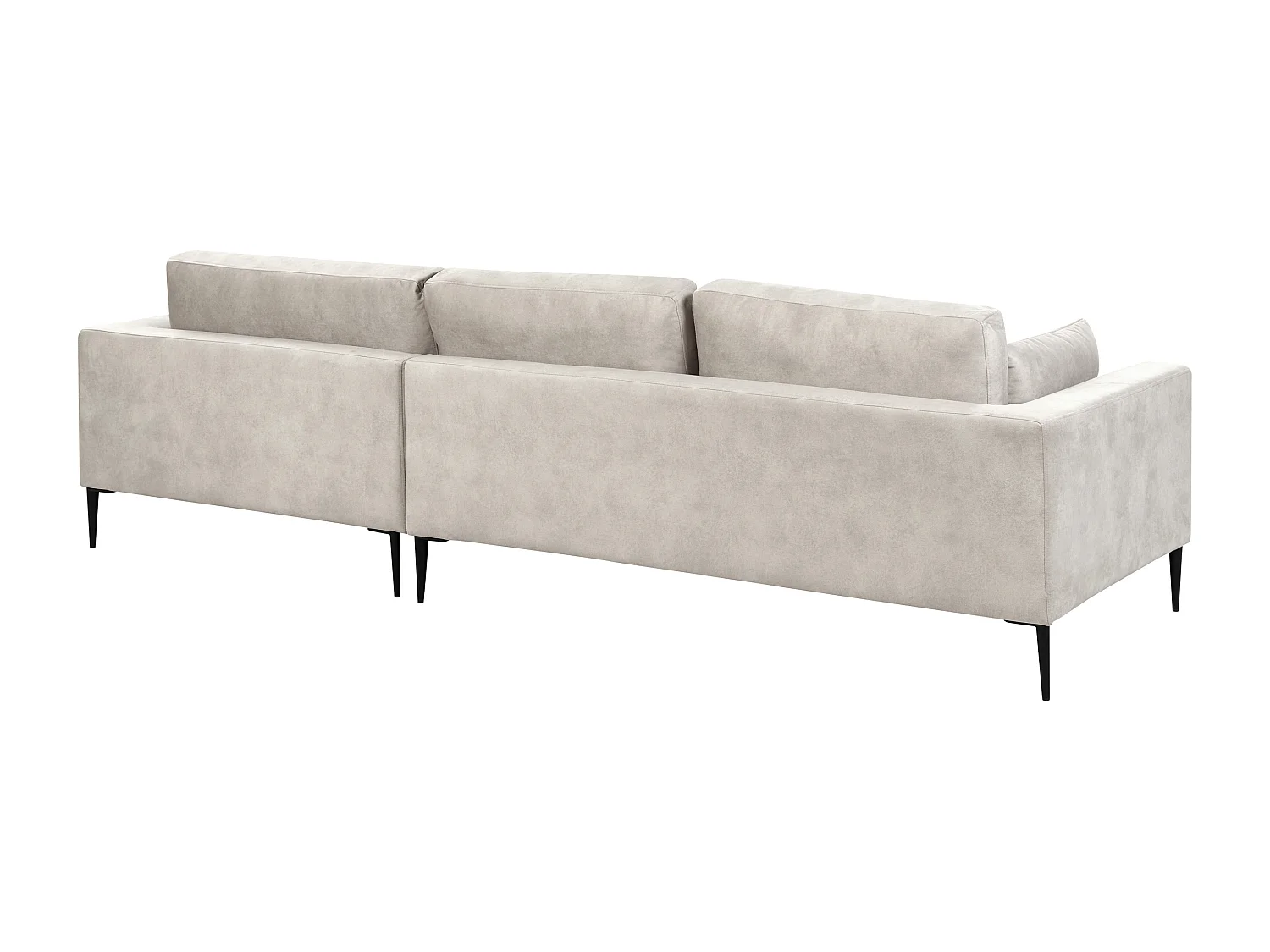 Ecksofa FLAM Samtstoff Grau 3-Sitzer linksseitig