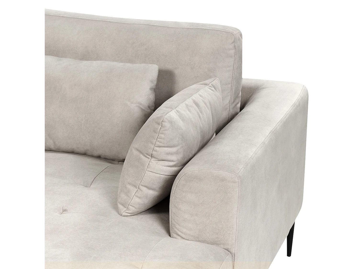 Ecksofa FLAM Samtstoff Grau 3-Sitzer linksseitig