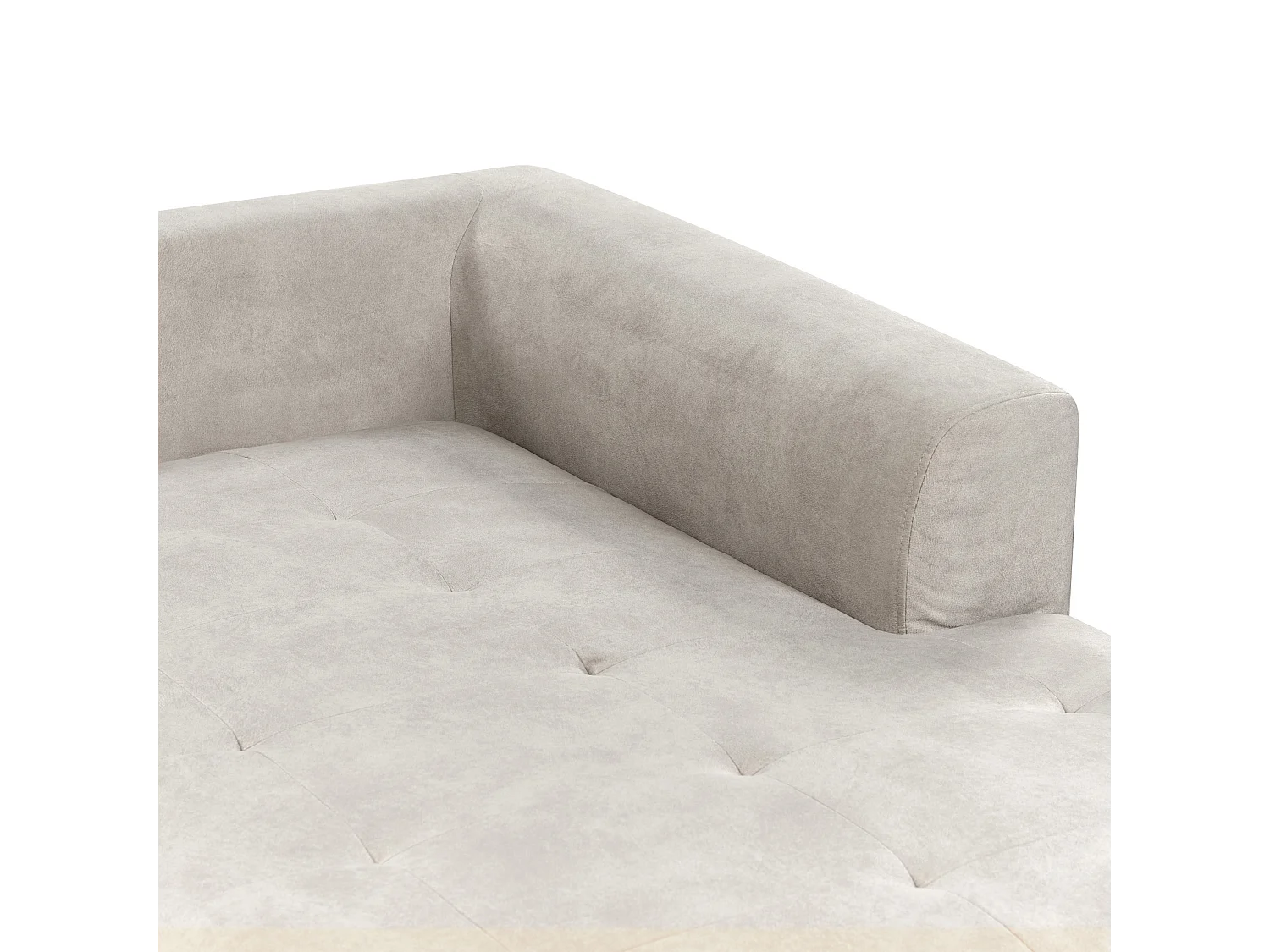 Canapé d'angle en velours gris clair FLAM