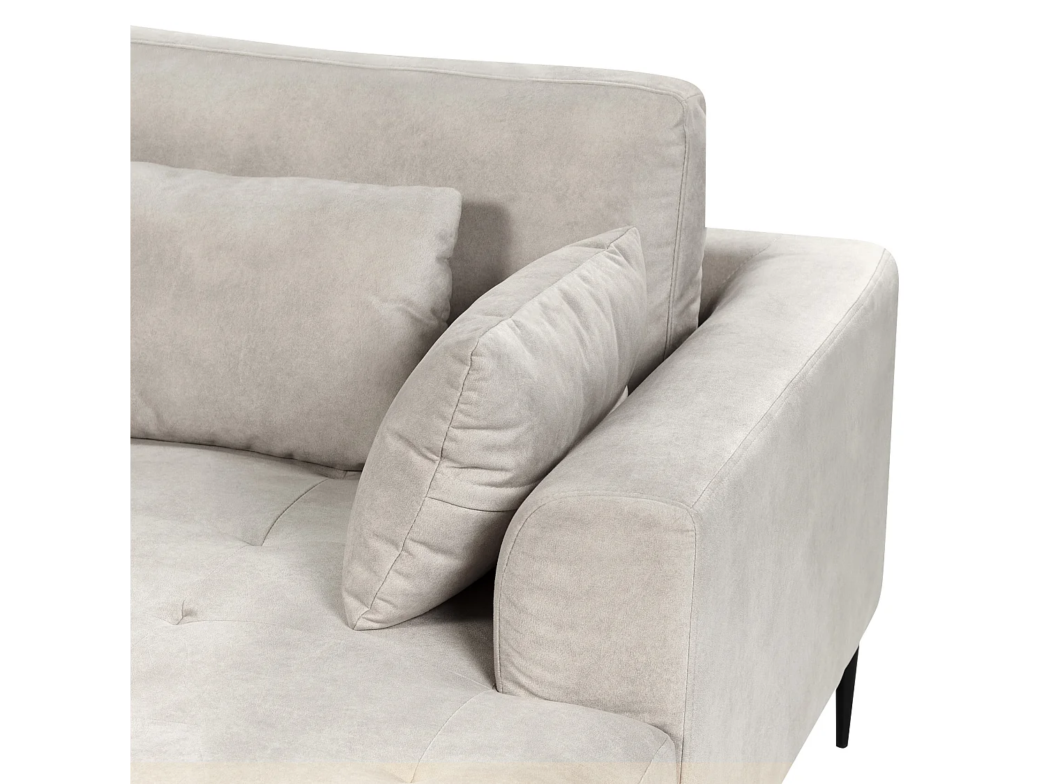 Canapé d'angle en velours gris clair FLAM