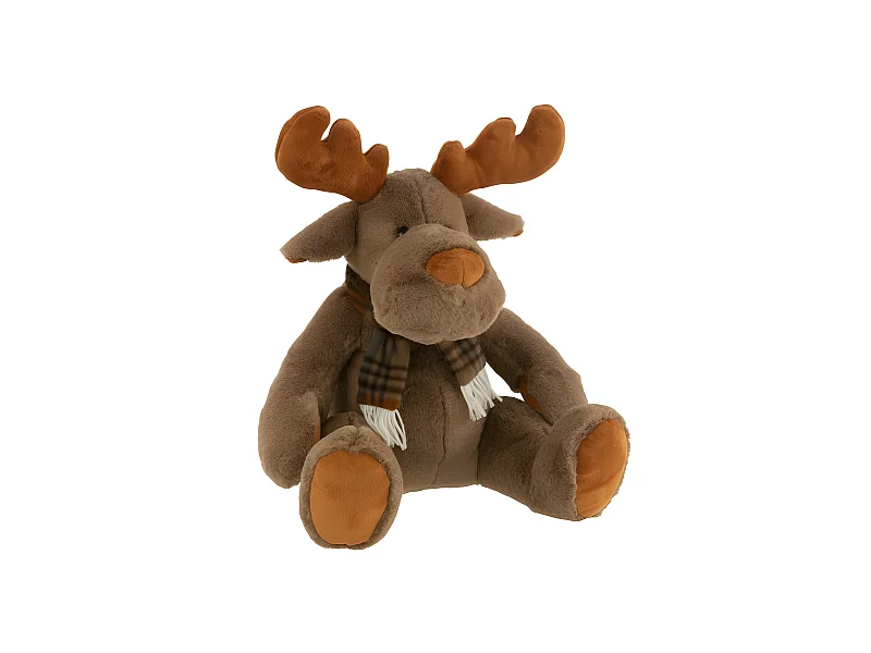 Reno de tela marrón de 32x28x32 cm