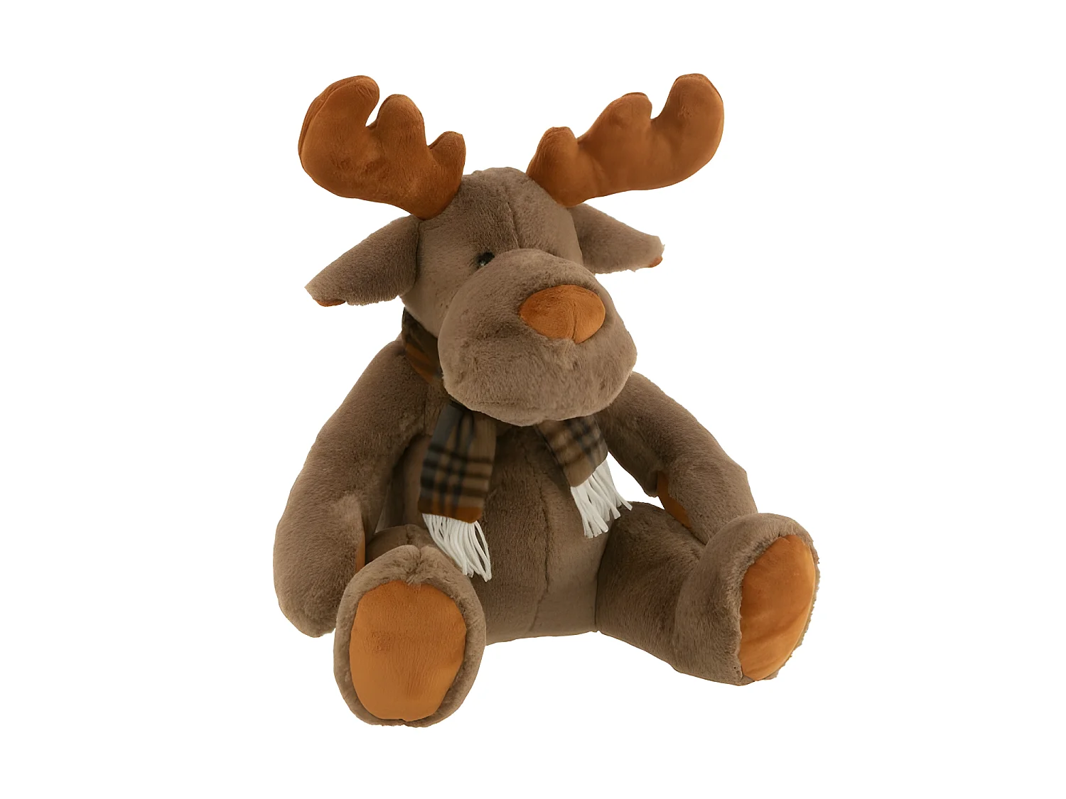 Reno de tela marrón de 32x28x32 cm