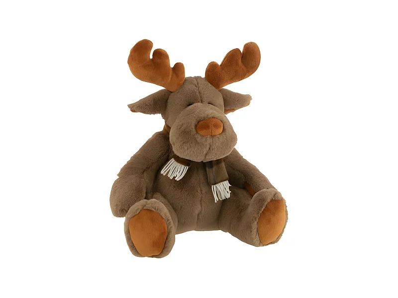 Reno de tela marrón de 28x25x28 cm