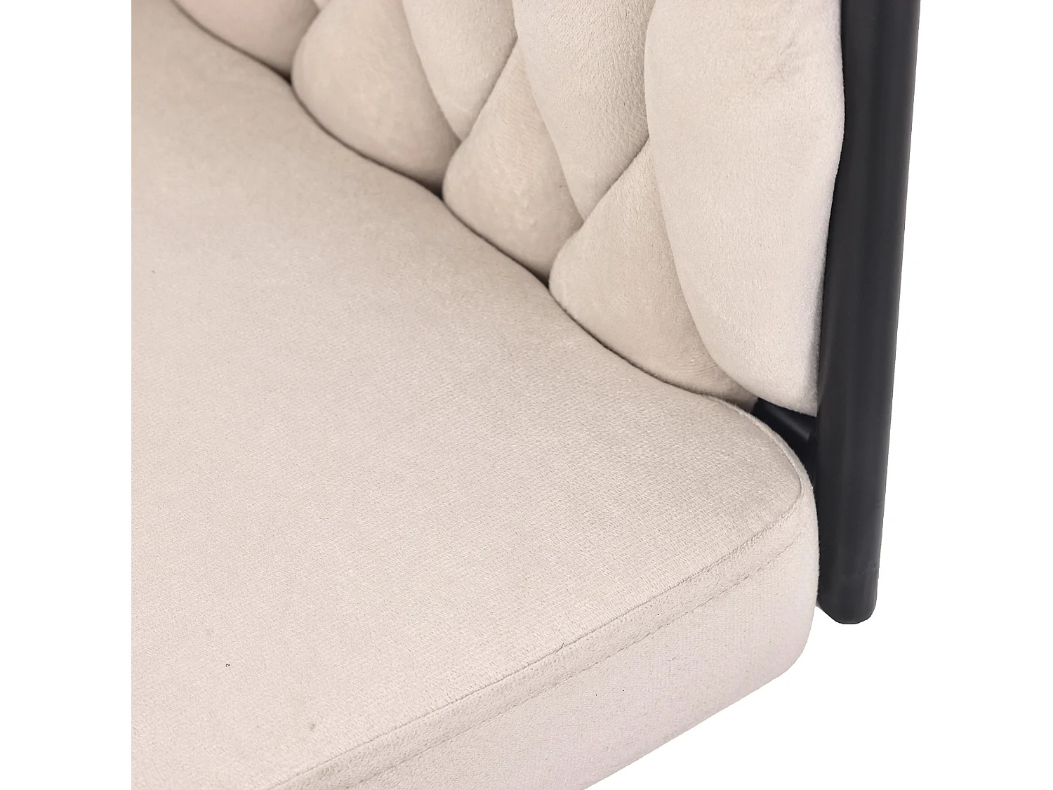 Set van 4 Fluwelen draaistoelen met armleuningen - metalen poten - Beige