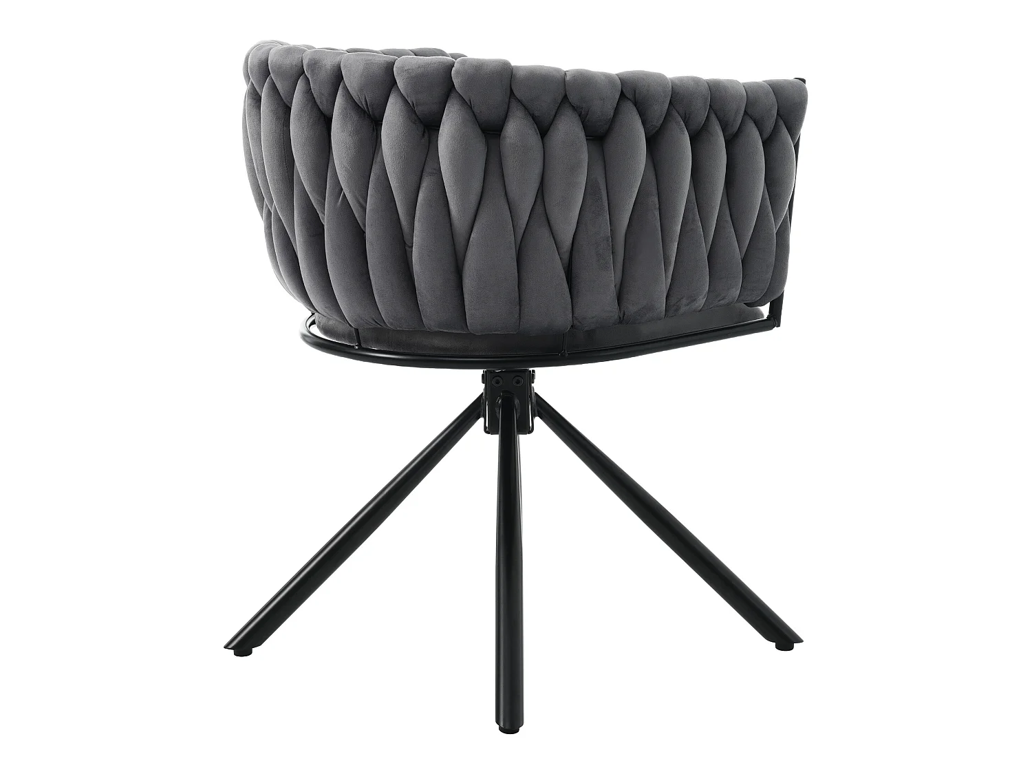 Set di 4 sedie girevoli in velluto con braccioli - gambe in metallo - Grigio