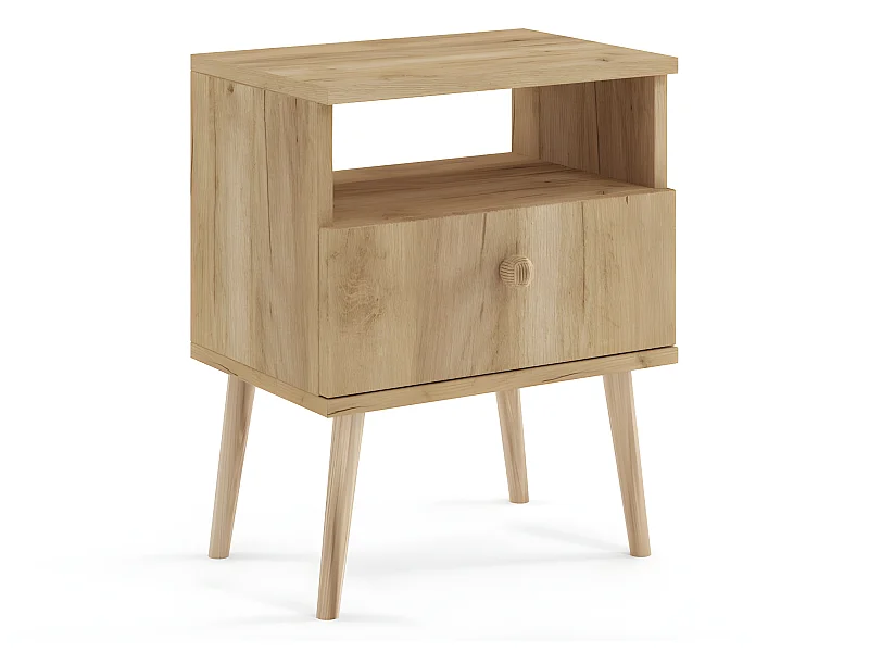 Comodino MALIBO 44 cm con cassetto rovere craft dorato