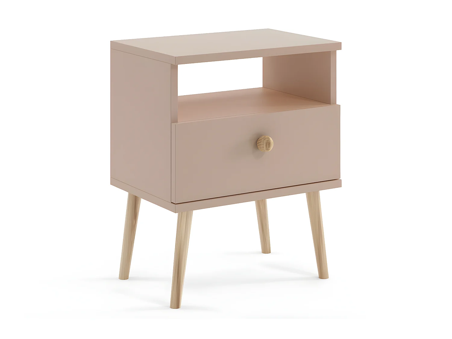 Table de chevet MALIBO 44 cm avec tiroir macchiato