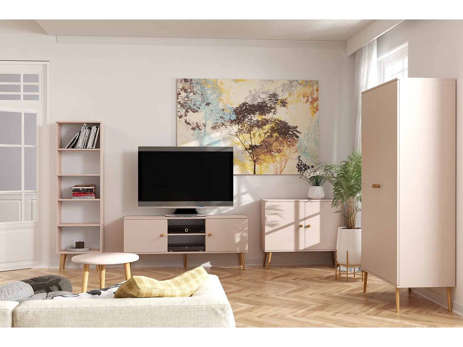 Comodino MALIBO 44 cm con cassetto macchiato