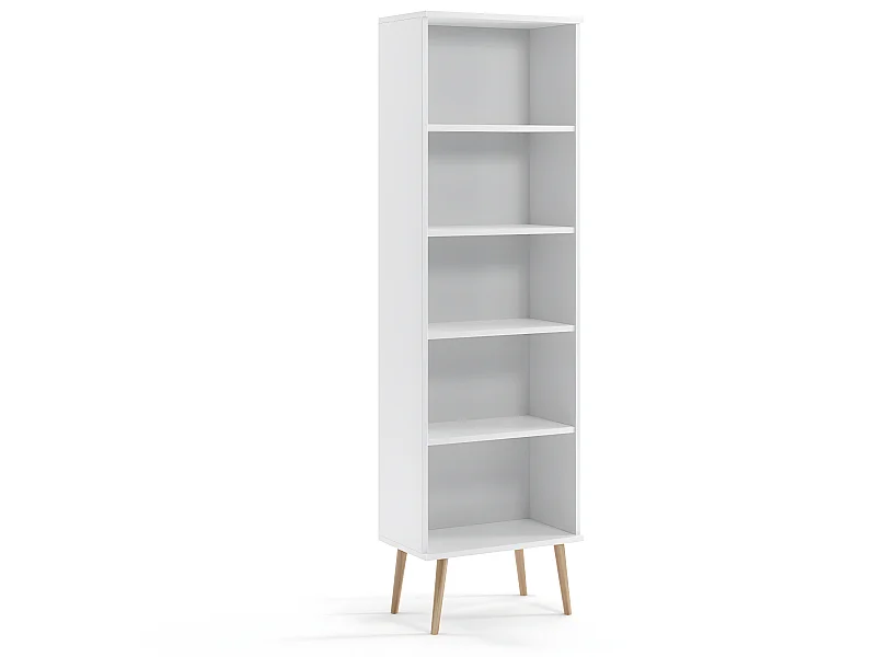 Bücherregal MALIBO 180 cm 5 Regale Weiß Matt
