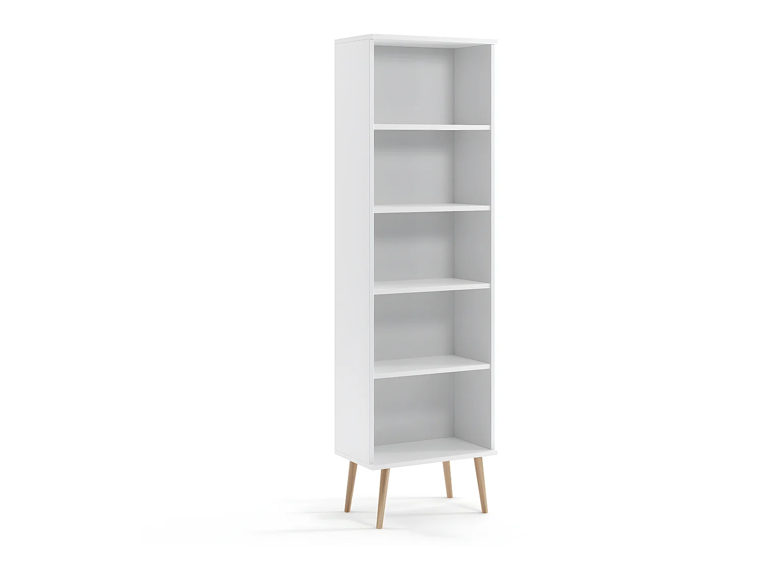 Bibliothèque MALIBO 180 cm 5 étagères blanc mat