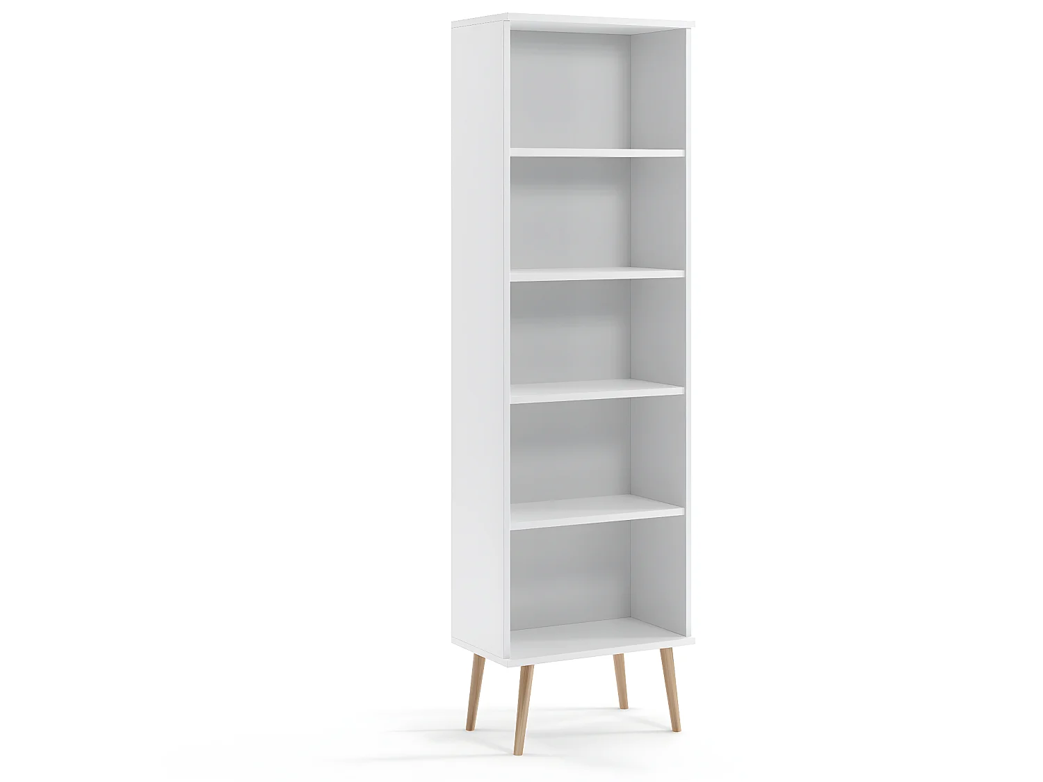 Bibliothèque MALIBO 180 cm 5 étagères blanc mat