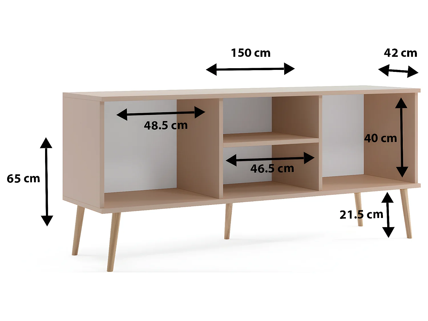 TV-Schrank MALIBO 150 cm 2 Türen Weiß Matt
