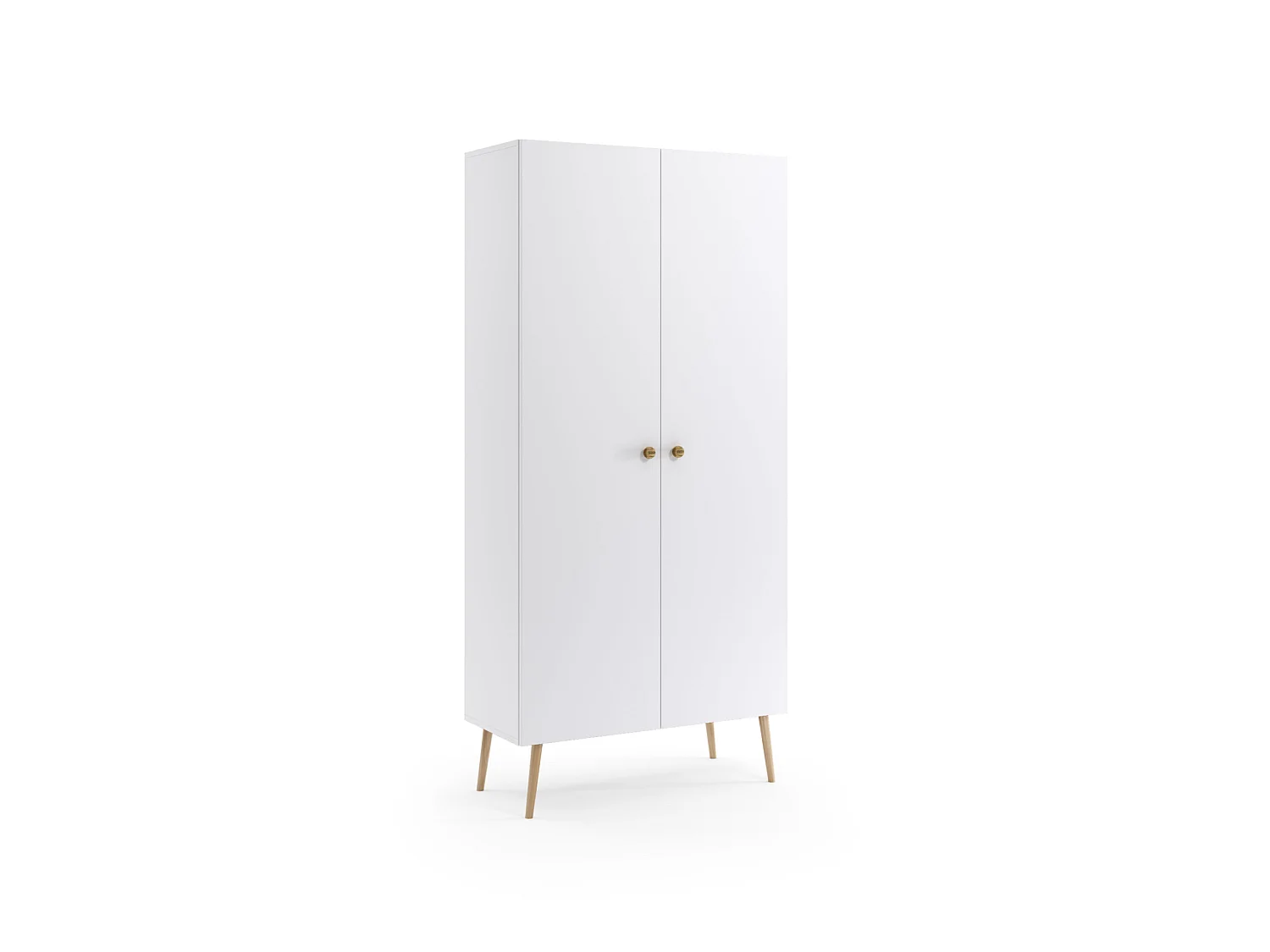 Armadio MALIBO 87 cm - 2 ante - 5 ripiani - bianco opaco