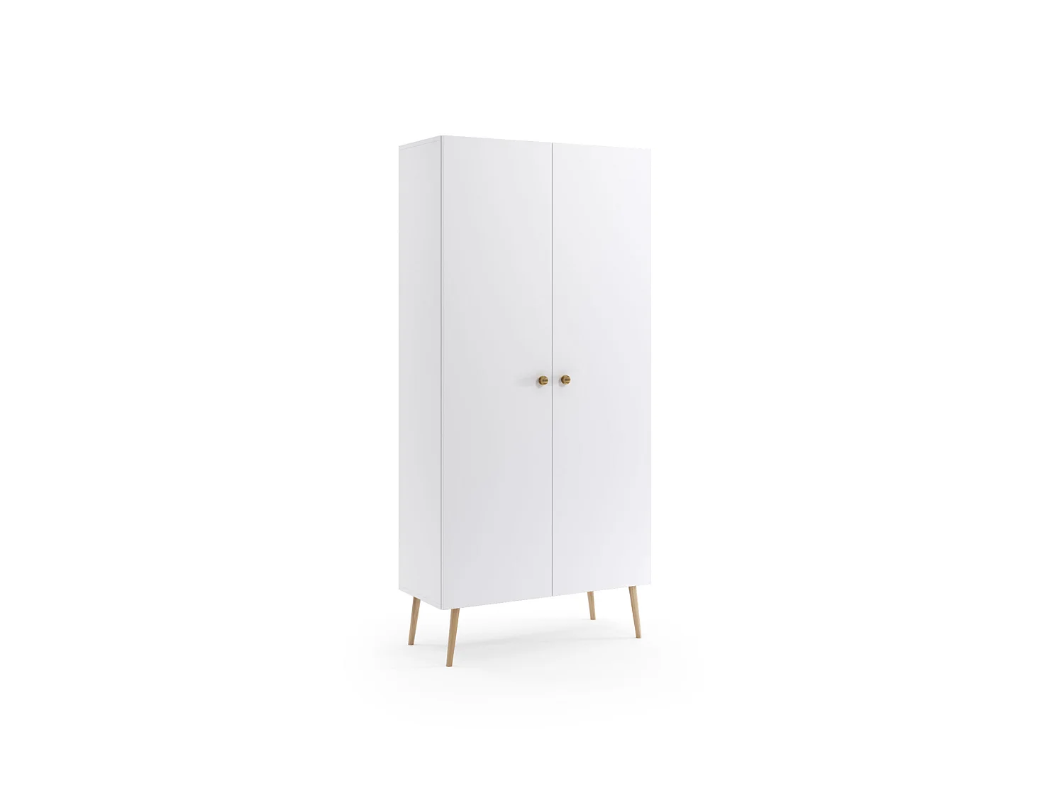 Armoire MALIBO 87 cm - 2 portes - 5 étagères - blanc mat