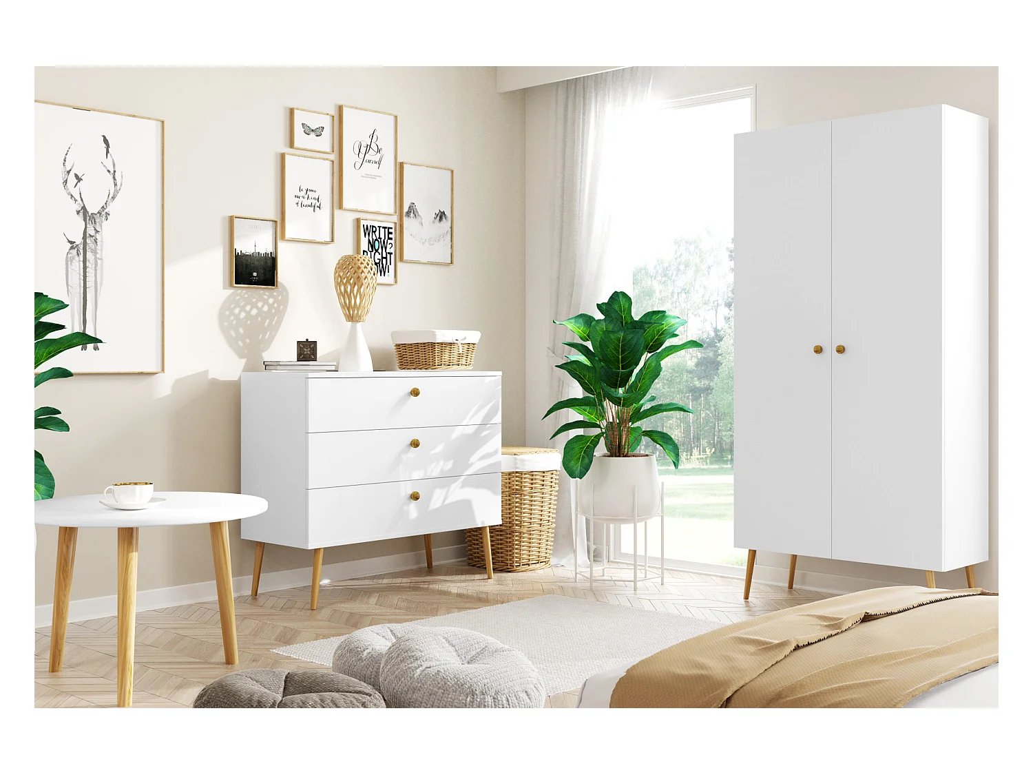 Couchtisch MALIBO 60 cm runden Weiß Matt