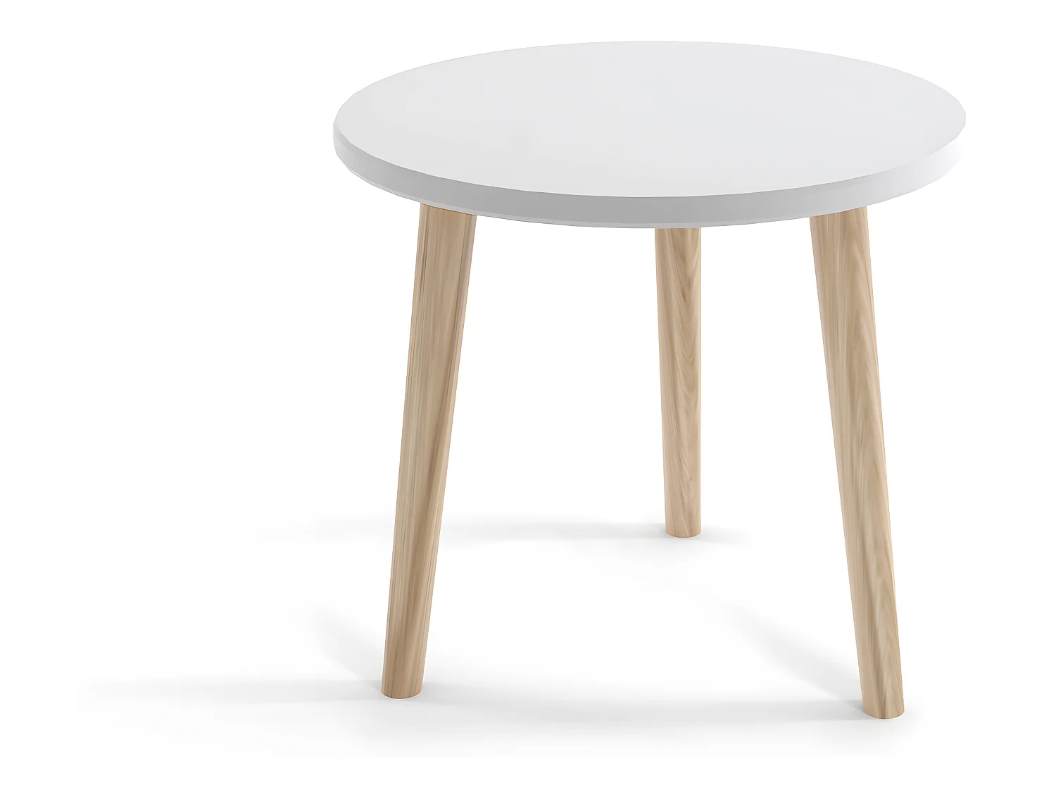 Table basse MALIBO 60 cm ronde blanc mat