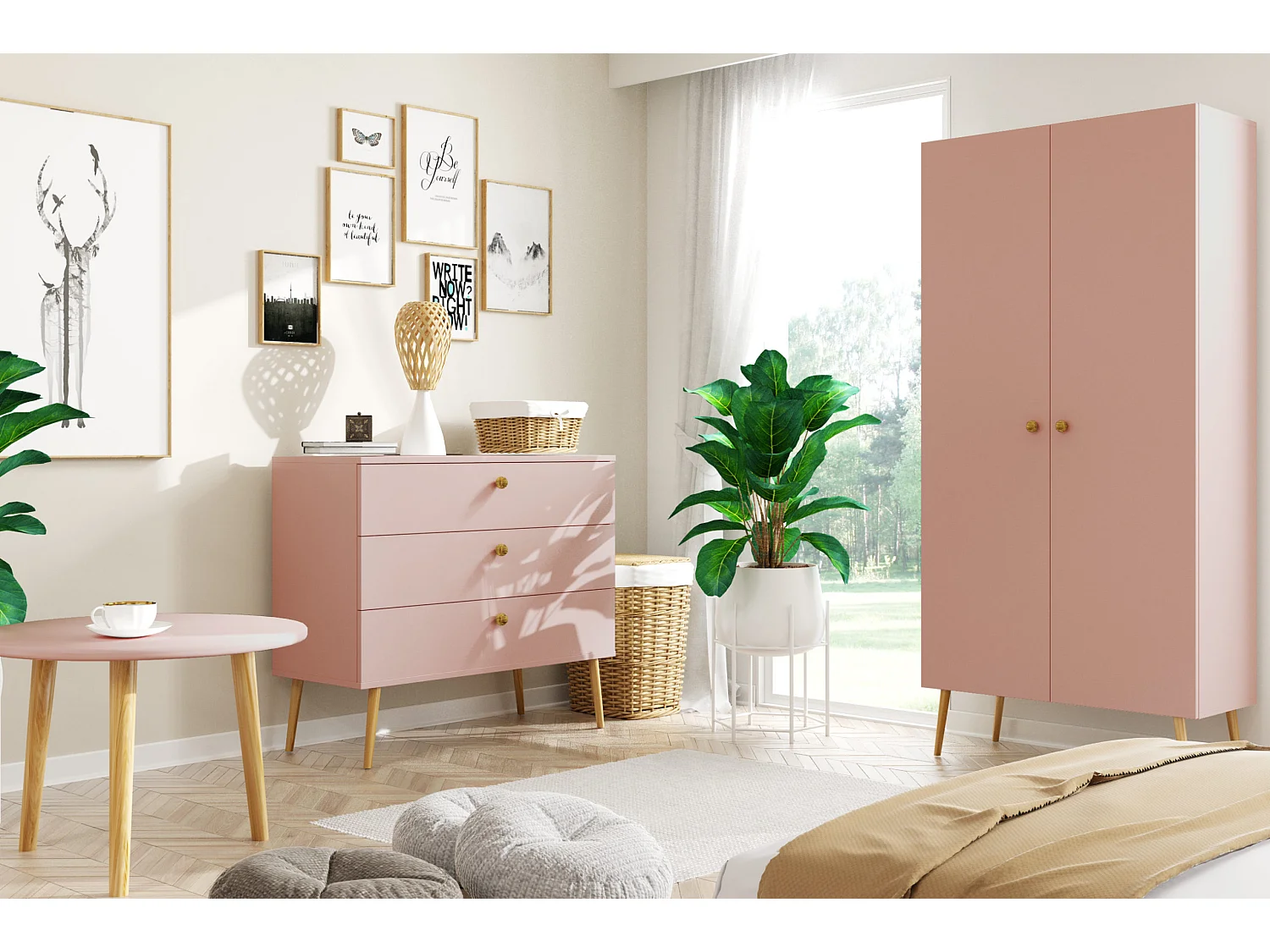 Tavolino MALIBO 60 cm rotondo rosa