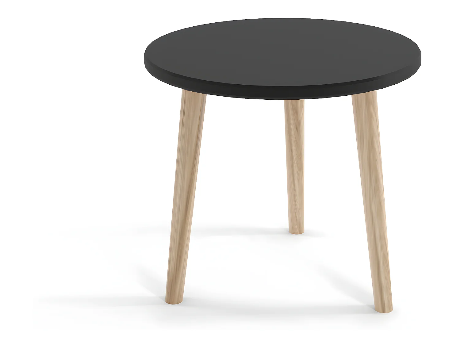 Table basse MALIBO 60 cm ronde noir mat