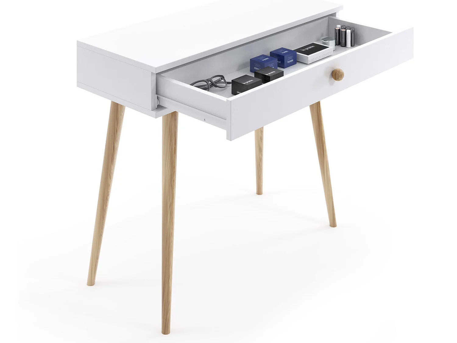 Frisiertisch MALIBO 90 cm mit Schublade Weiß Matt