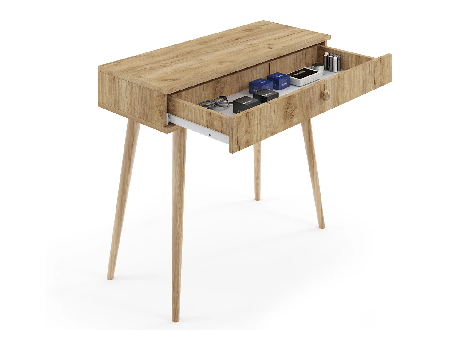 Kaptafel MALIBO 90 cm met lade gouden eiken craft
