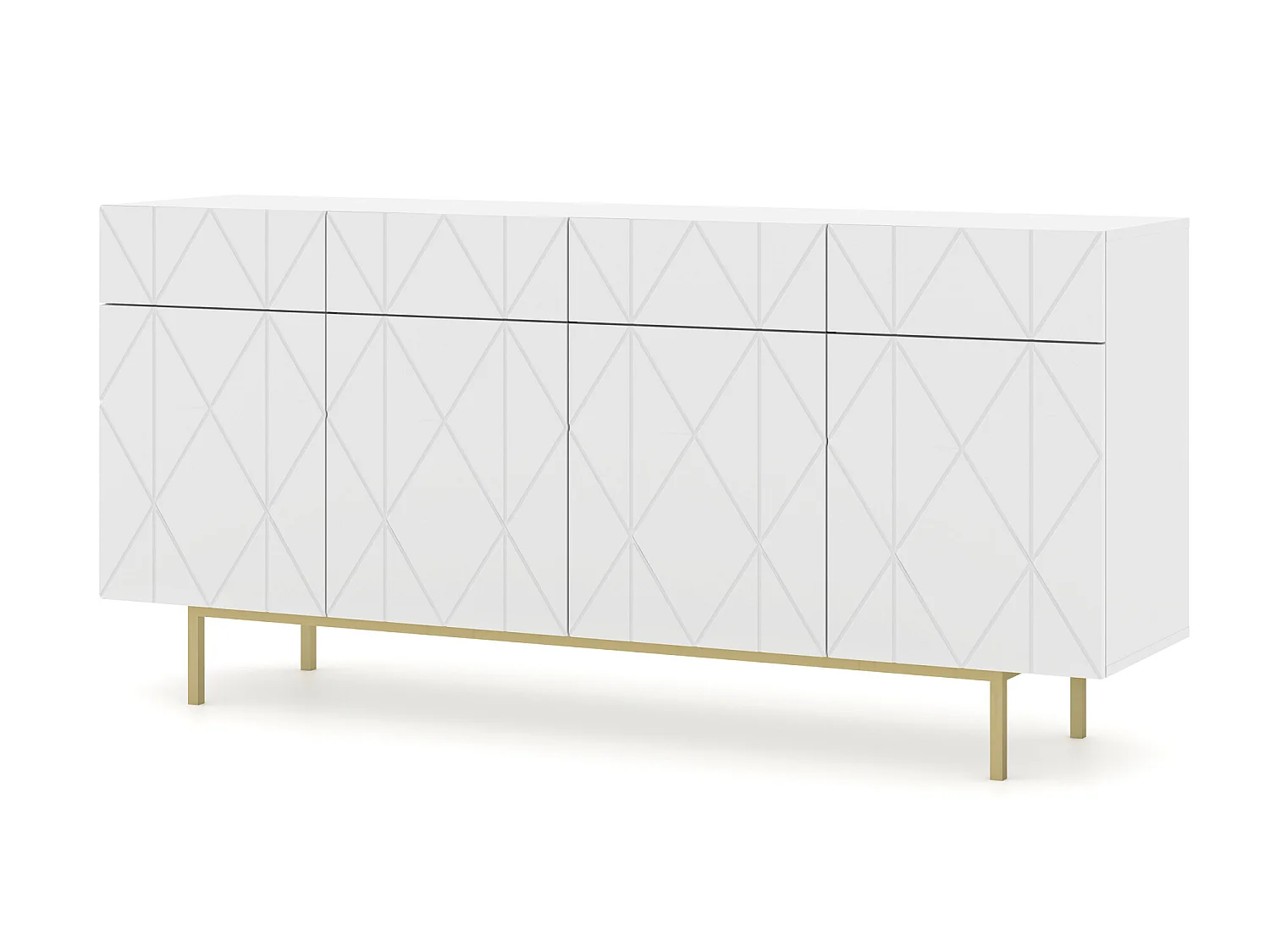 Ladenkast KAIRO 180 cm 4D4S gefreesd mat  wit