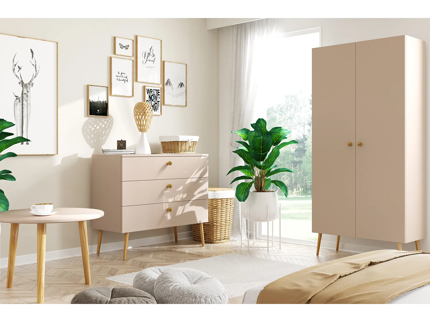 Kommode MALIBO 100 cm 3S mit Schubladen Macchiato