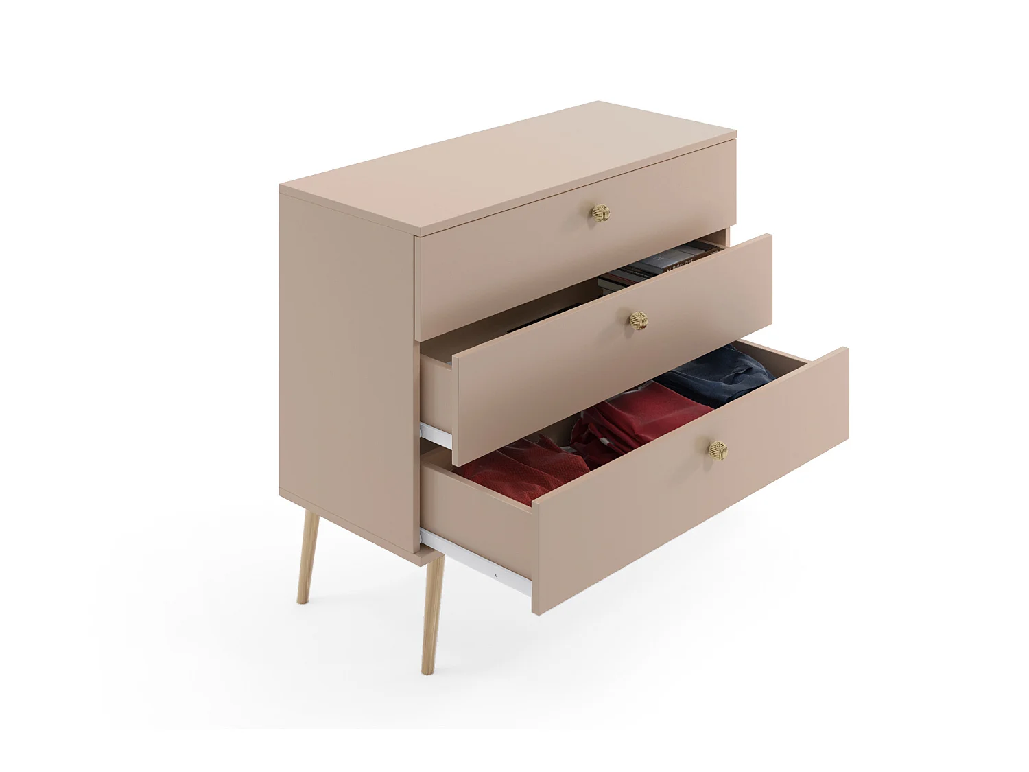 Ladekast MALIBO 100 cm 3S met lades macchiato