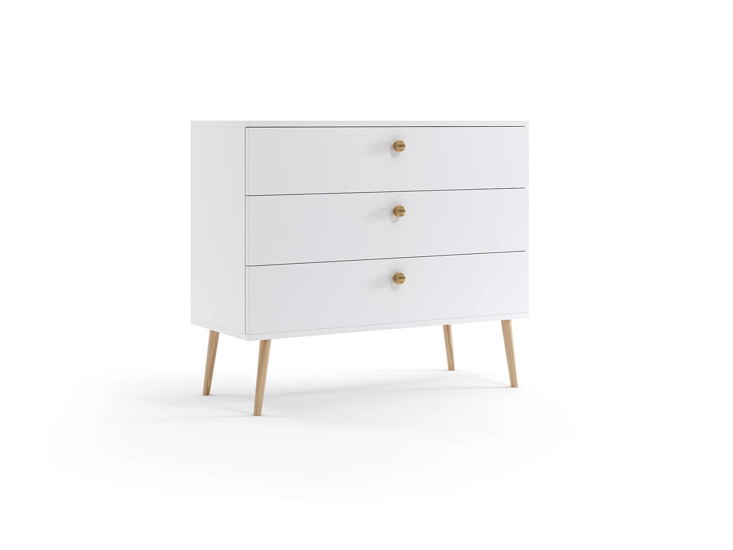 Kommode MALIBO 100 cm 3S mit Schubladen Weiß Matt