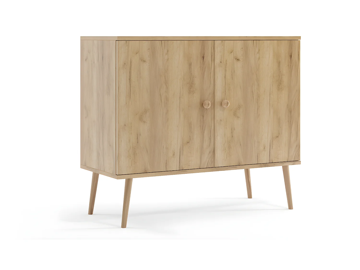 Commode MALIBO 100 cm 2D chêne craft doré
