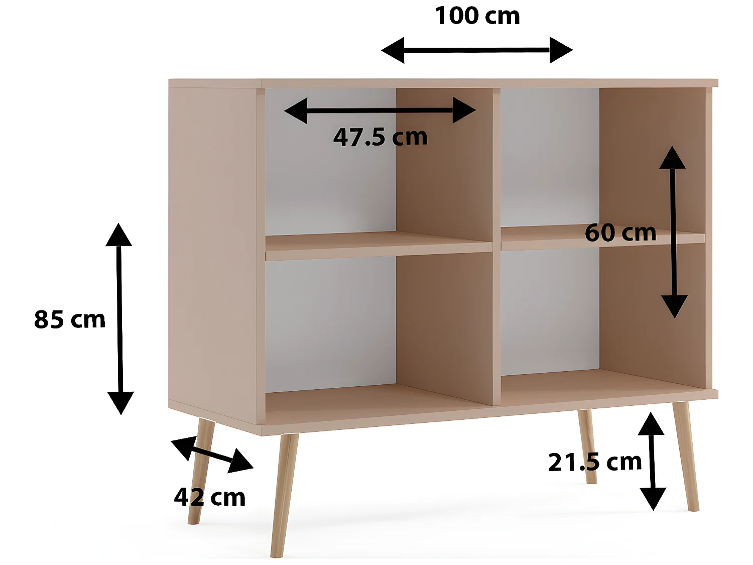 Commode MALIBO 100 cm 2D blanc mat