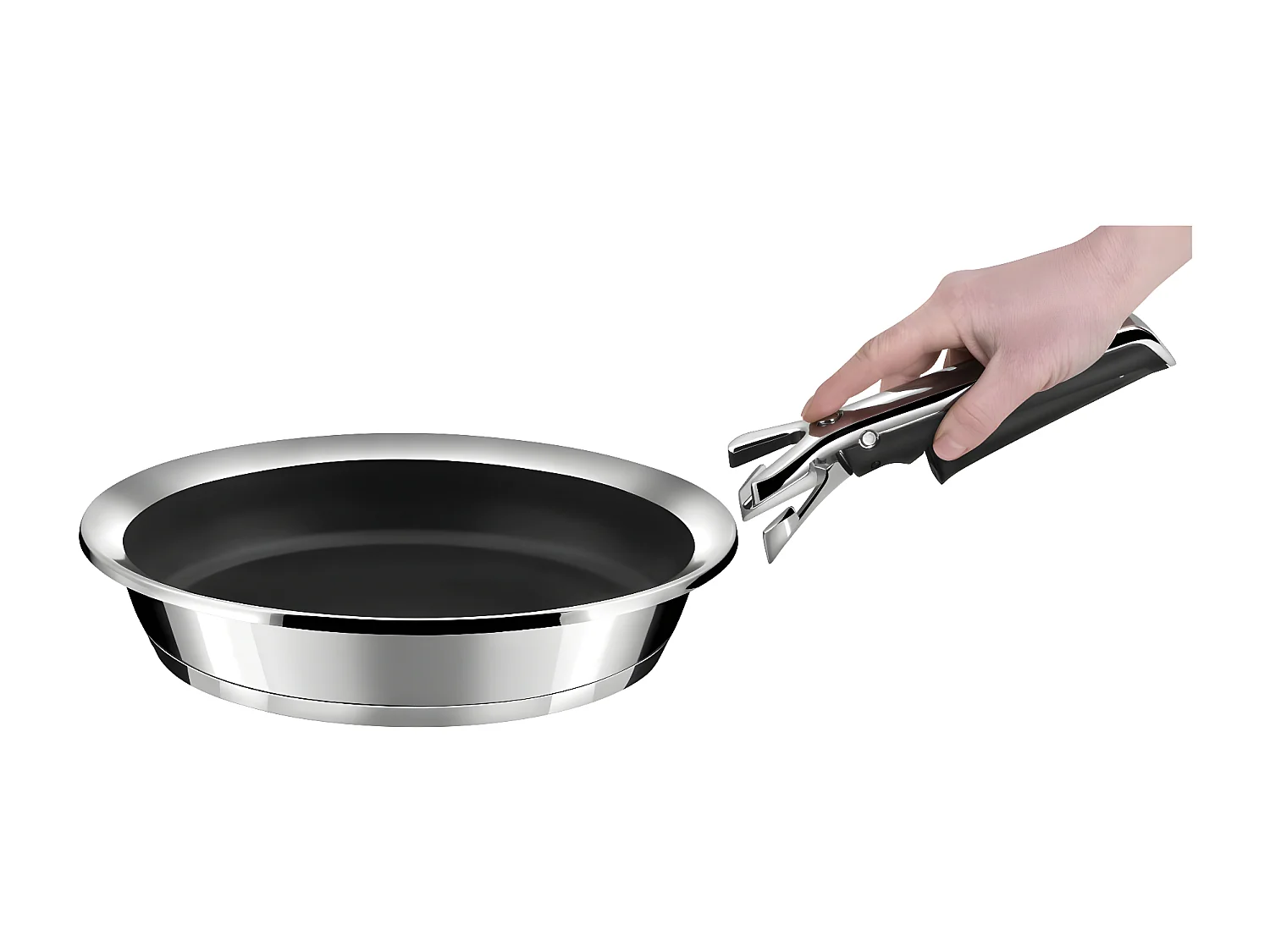 Ycône - Poêle 28cm inox revêtement Greblon C3