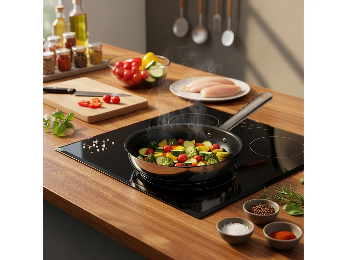 Elysée - Poêle 24cm inox revêtement anti-adhérent